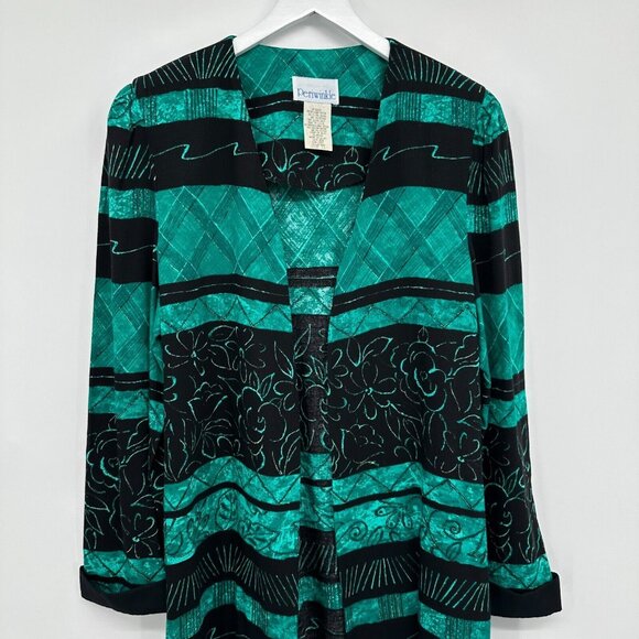 Vintage Jacket Cardigan Size 14 Open Front Long Sleeve Shoulder Pads Made in USA - Picture 3 of 9